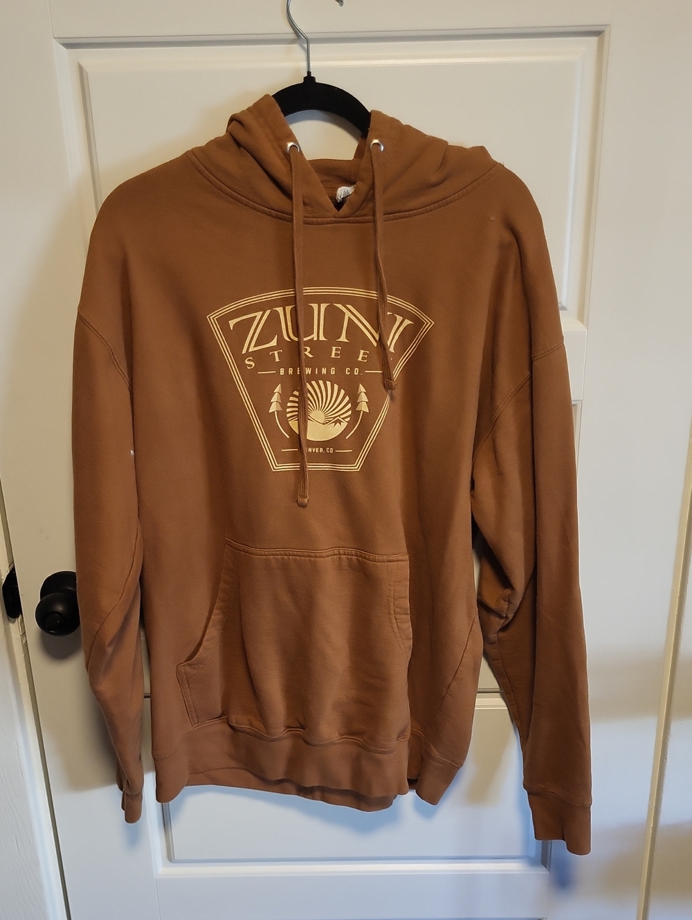 Brown Pullover Hoodie with Logo